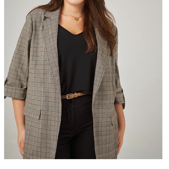 NWT 89 TH & Madison plaid suit, fall and spring jacket rolled cuffs 1X - Picture 4 of 15